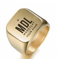 Thumbnail for Mandalay International Airport (MDL) Rings - Ring - Golden + Name