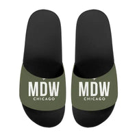 Thumbnail for Chicago Midway International Airport (MDW) Slippers & Flip Flops - Slippers - Sport - Code - Green Army