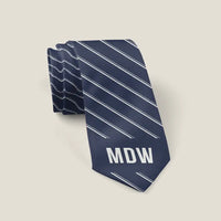 Thumbnail for Chicago Midway International Airport (MDW) Ties - Tie - Stripe - Navy Blue
