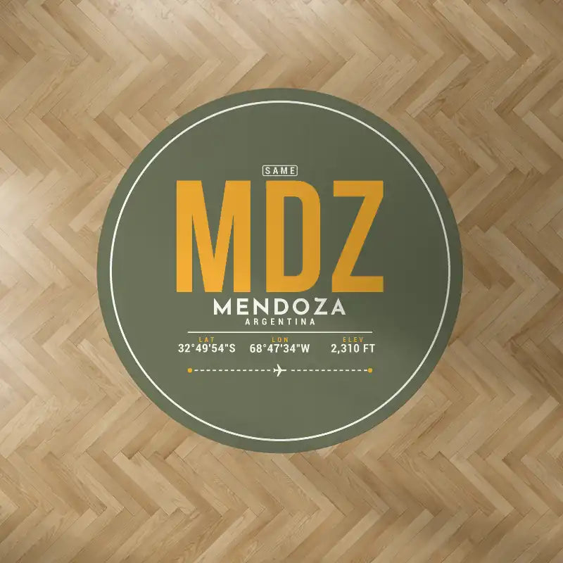 Governor Francisco Gabrielli International Airport (MDZ) Carpets - Carpet Round - ID Tag - Green Army V2