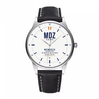 Thumbnail for Governor Francisco Gabrielli International Airport (MDZ) Aviator Watches - Classic - White - Leather Strap - Black Leather Strap
