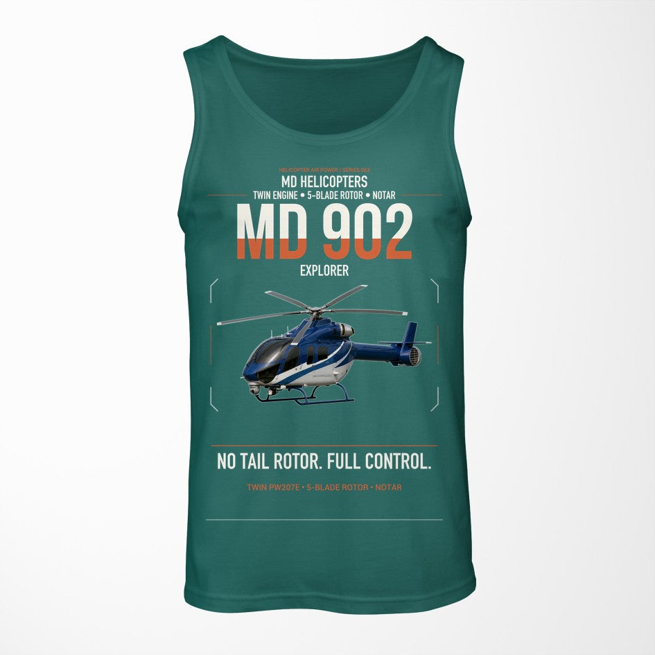 MD Helicopters MD 902 Explorer design on green tank top