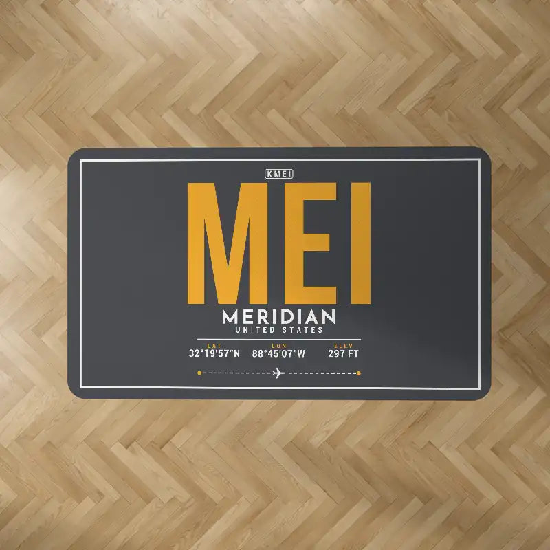 Meridian Regional Airport (MEI) Carpets - Carpet Rectangle - ID Tag - Dark Gray