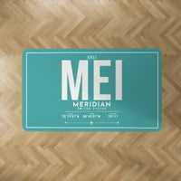 Thumbnail for Meridian Regional Airport (MEI) Carpets - Carpet Rectangle - ID Tag - Turquoise