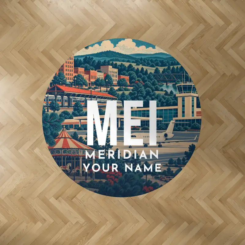 Meridian Regional Airport (MEI) Carpets - Carpet Round - Scene + Name
