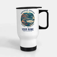 Thumbnail for Meridian Regional Airport (MEI) Travel Mugs - Badge + Name - Stainless Steel with Holder - White