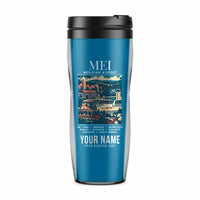 Thumbnail for Meridian Regional Airport (MEI) Travel Mugs - Poster + Name - Plastic (No Holder) - Light Blue