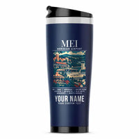 Thumbnail for Meridian Regional Airport (MEI) Travel Mugs - Poster + Name - Stainless Steel (No Holder) - Dark Blue