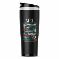 Thumbnail for Meridian Regional Airport (MEI) Travel Mugs - Poster - Stainless Steel (No Holder) - Black