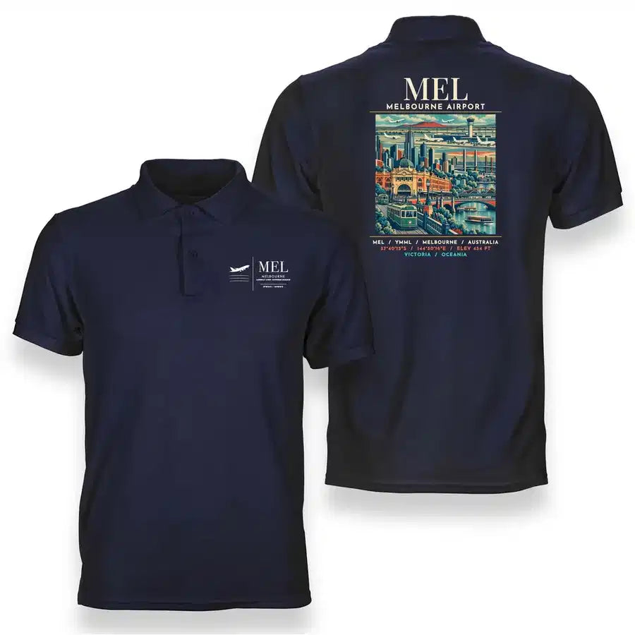 MEL - Poster - Double-Side Polo - Navy Blue