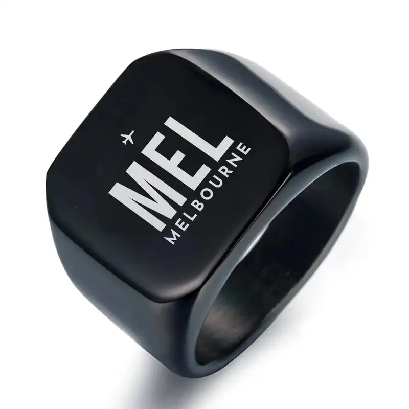 Melbourne Airport (MEL) Rings - Ring - Black