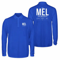 Thumbnail for Melbourne Airport (MEL) Premium Polo T-Shirts - Tag - Long Sleeve - Blue