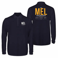 Thumbnail for Melbourne Airport (MEL) Premium Polo T-Shirts - Tag - Long Sleeve - Dark Blue