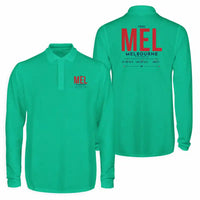 Thumbnail for Melbourne Airport (MEL) Premium Polo T-Shirts - Tag - Long Sleeve - Green
