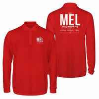 Thumbnail for Melbourne Airport (MEL) Premium Polo T-Shirts - Tag - Long Sleeve - Red
