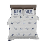 Thumbnail for Frederick W. Smith International Airport Memphis (MEM) Bedding Sets & Blankets - Bedding Set - Pattern - Light Gray
