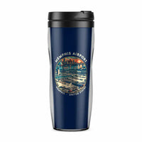 Thumbnail for Frederick W. Smith International Airport Memphis (MEM) Travel Mugs - Badge - Plastic (No Holder) - Dark Blue