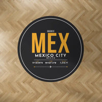 Thumbnail for Mexico City Benito Juarez International Airport (MEX) Carpets - Carpet Round - ID Tag - Black