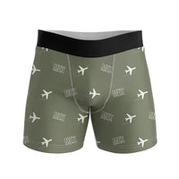 Thumbnail for Mexico City Benito Juarez International Airport (MEX) Men Boxers - Pattern - Green Army