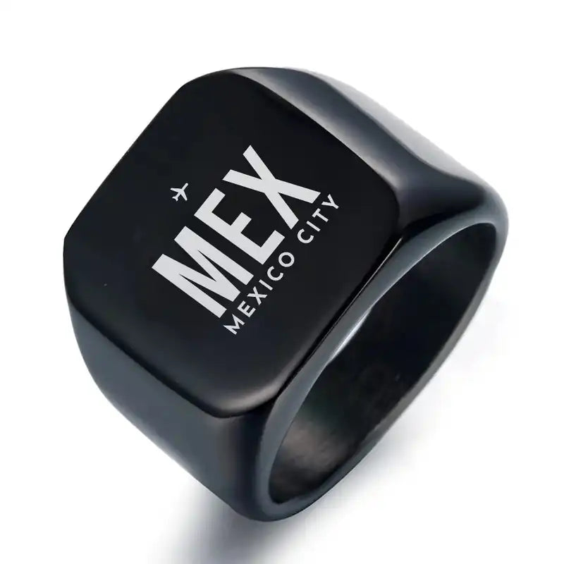 Mexico City Benito Juarez International Airport (MEX) Rings - Ring - Black