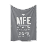 Thumbnail for McAllen Miller International Airport (MFE) Bedding Sets & Blankets - Blanket - ID Tag - Gray