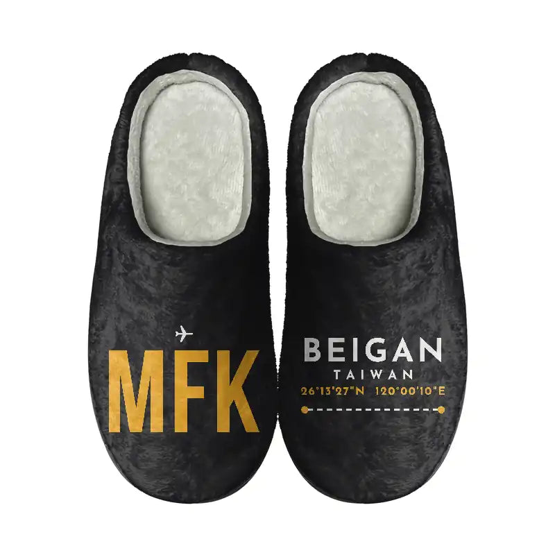 Matsu Beigan Airport (MFK) Slippers & Flip Flops - Slippers - Cotton - Code - Different - Black