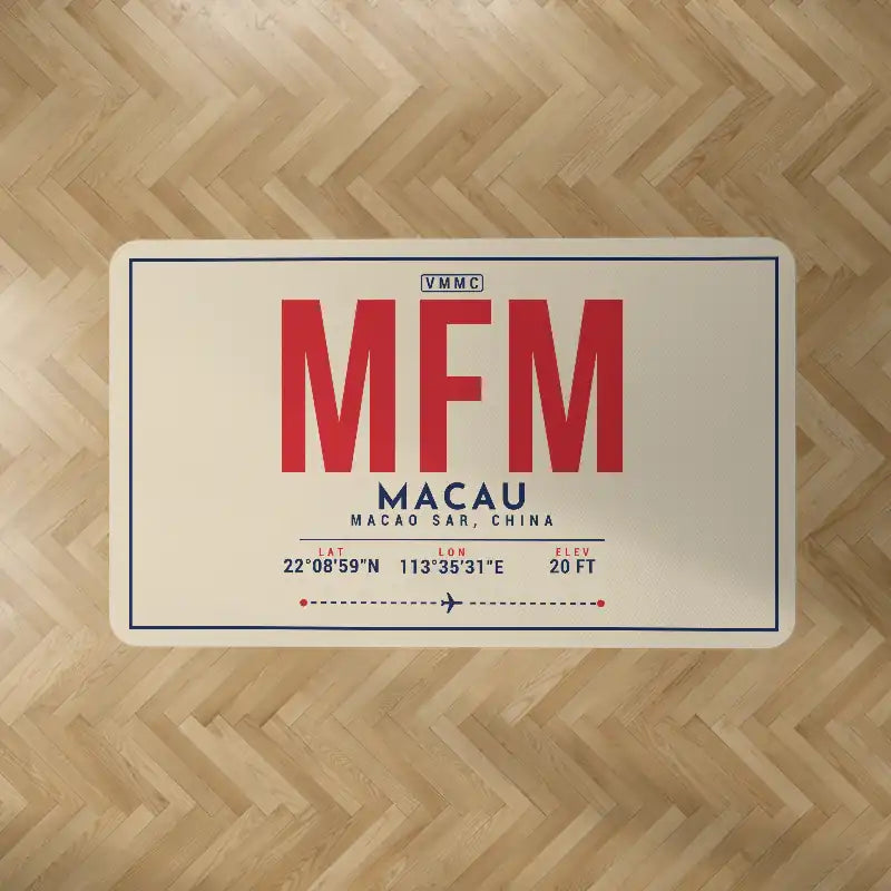 Macau International Airport (MFM) Carpets - Carpet Rectangle - ID Tag - Beige