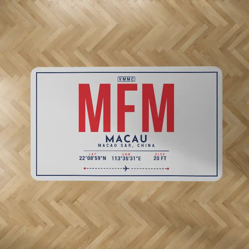 Macau International Airport (MFM) Carpets - Carpet Rectangle - ID Tag - Light Gray