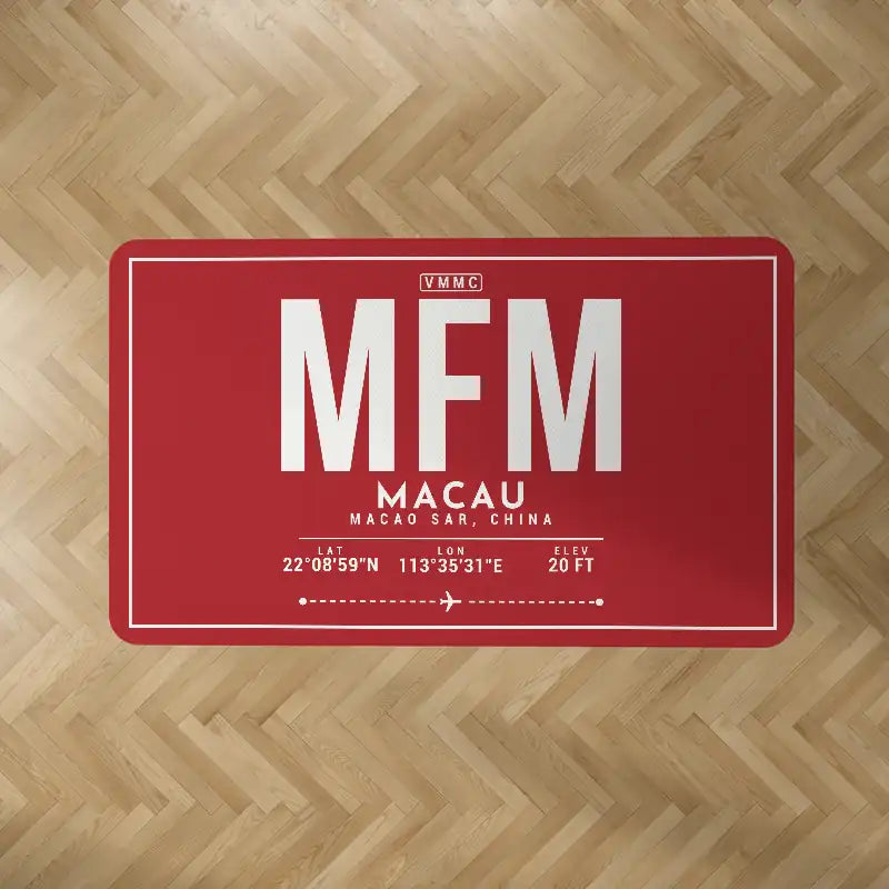 Macau International Airport (MFM) Carpets - Carpet Rectangle - ID Tag - Red