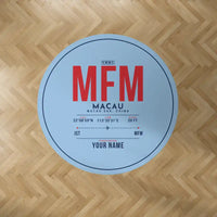 Thumbnail for Macau International Airport (MFM) Carpets - Carpet Round - ID Tag + Name - Light Blue