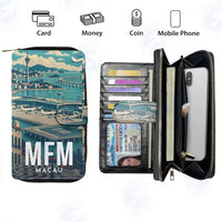 Thumbnail for Macau International Airport (MFM) Leather Wallets - Zip Long Wallet - Scene