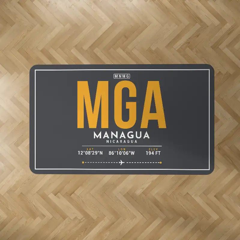 Augusto C. Sandino International Airport (MGA) Carpets - Carpet Rectangle - ID Tag - Dark Gray