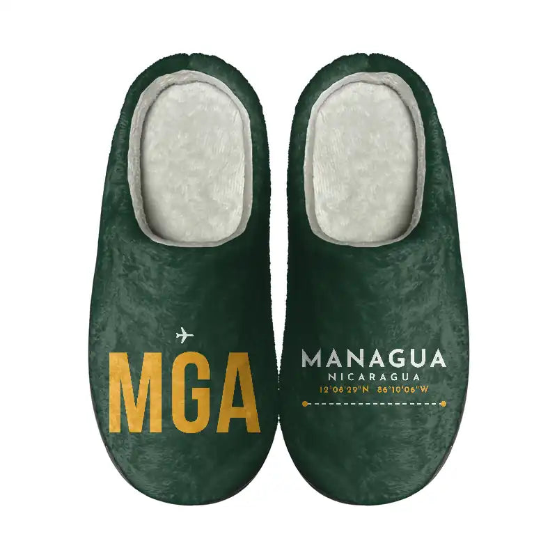 Augusto C. Sandino International Airport (MGA) Slippers & Flip Flops - Slippers - Cotton - Code - Different - Dark Green