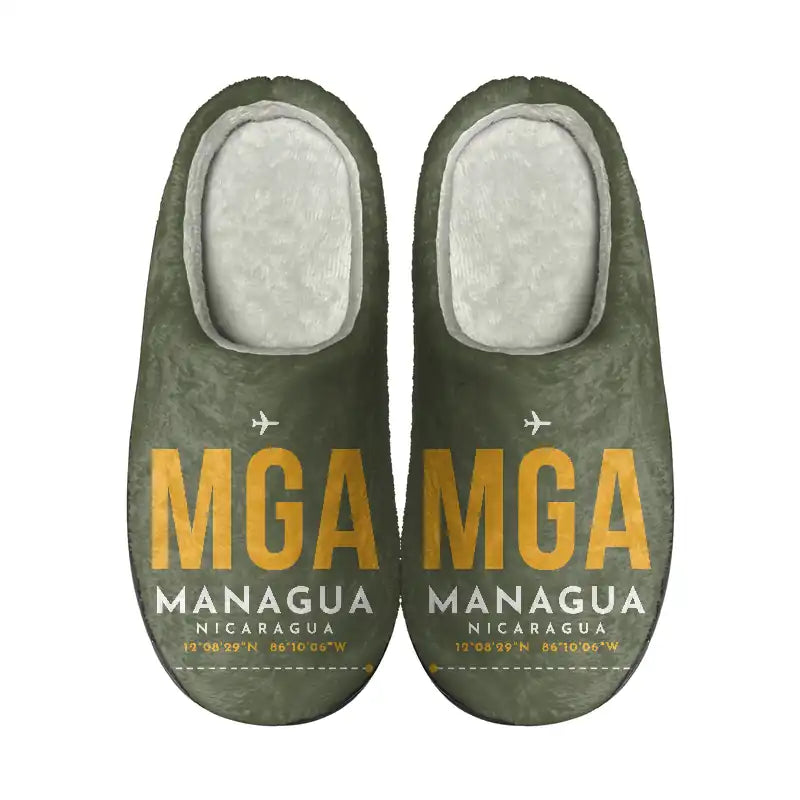 Augusto C. Sandino International Airport (MGA) Slippers & Flip Flops - Slippers - Cotton - Code - Same - Green Army