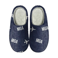 Thumbnail for Augusto C. Sandino International Airport (MGA) Slippers & Flip Flops - Slippers - Cotton - Pattern - Navy Blue