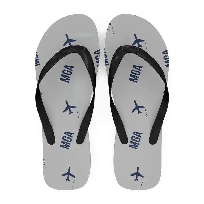 Augusto C. Sandino International Airport (MGA) Slippers & Flip Flops - Slippers - Flip Flops - Pattern - Light Gray