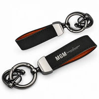 Thumbnail for Montgomery Regional Airport (MGM) Leather Key Chains - Leather Key Chain - Horseshoe Buckle - Original Design - Black