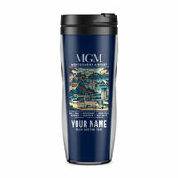 Thumbnail for Montgomery Regional Airport (MGM) Travel Mugs - Poster + Name - Plastic (No Holder) - Dark Blue