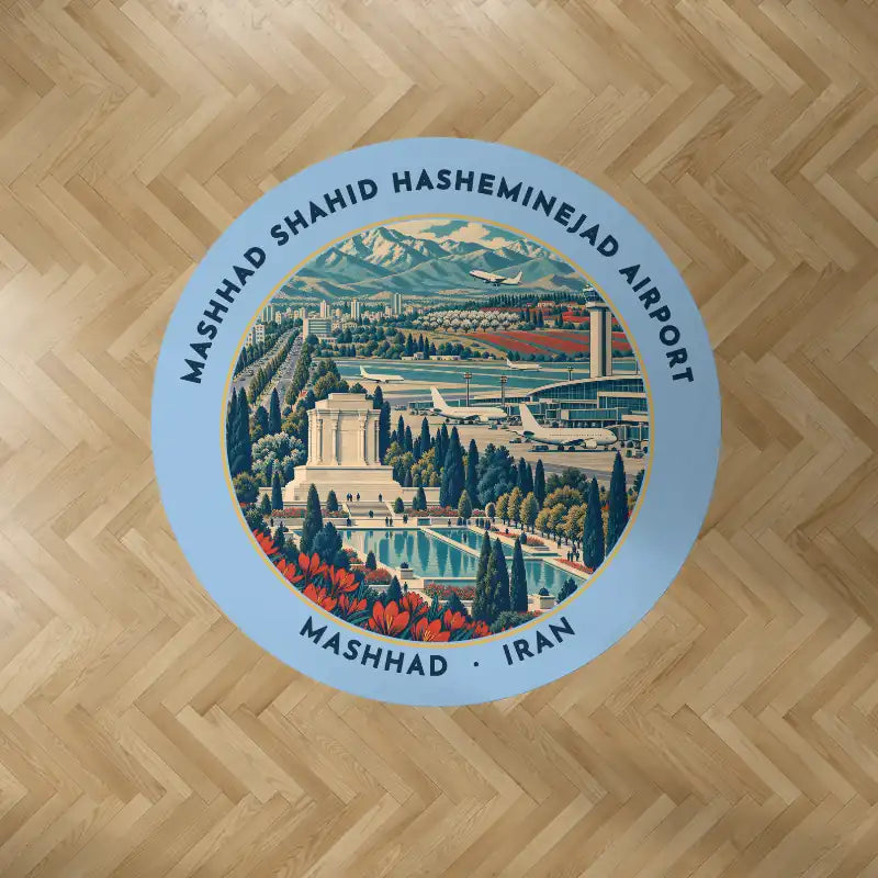 Mashhad Shahid Hasheminejad International Airport (MHD) Carpets - Carpet Round - Badge - Light Blue