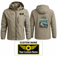Thumbnail for Mashhad Shahid Hasheminejad International Airport (MHD) Stylish Jackets - Hooded Windbreaker - Poster + Name - Khaki