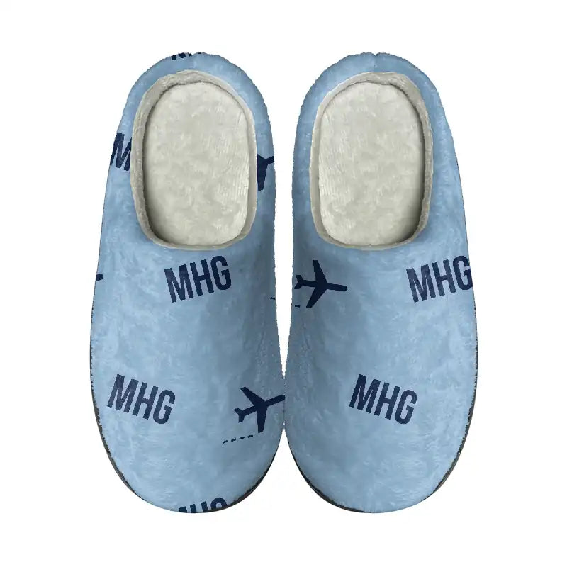 Mannheim City Airport (MHG) Slippers & Flip Flops - Slippers - Cotton - Pattern - Light Blue