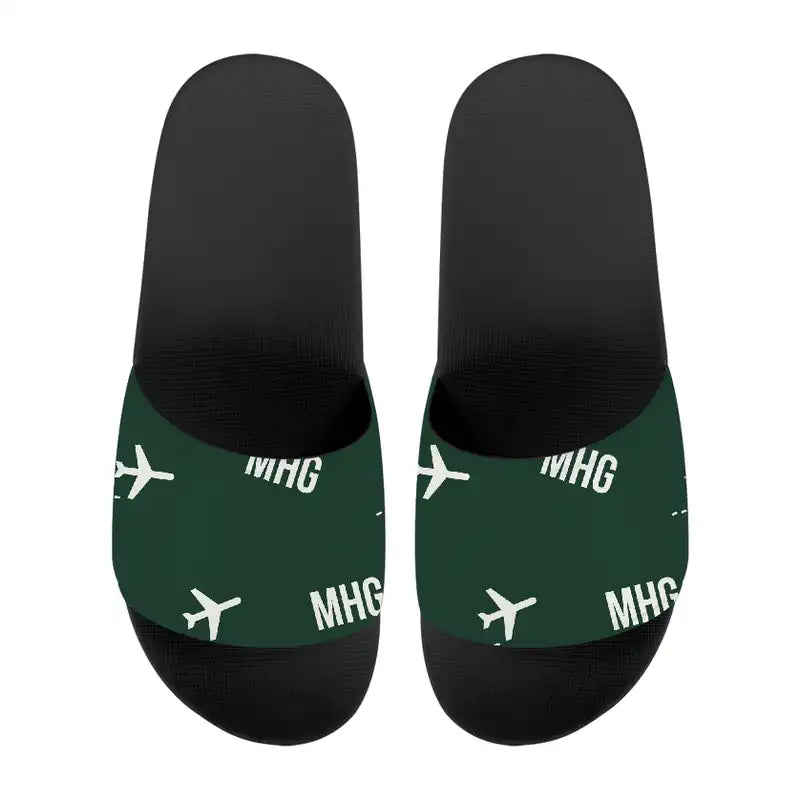 Mannheim City Airport (MHG) Slippers & Flip Flops - Slippers - Sport - Pattern - Dark Green