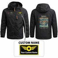 Thumbnail for Mannheim City Airport (MHG) Stylish Jackets - Hooded Windbreaker - Poster + Name - Black