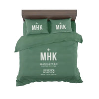 Thumbnail for Manhattan Regional Airport (MHK) Bedding Sets & Blankets - Bedding Set - ID Tag - Green