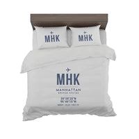 Thumbnail for Manhattan Regional Airport (MHK) Bedding Sets & Blankets - Bedding Set - ID Tag - Light Gray