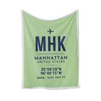 Thumbnail for Manhattan Regional Airport (MHK) Bedding Sets & Blankets - Blanket - ID Tag - Light Green