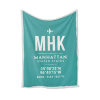 Thumbnail for Manhattan Regional Airport (MHK) Bedding Sets & Blankets - Blanket - ID Tag - Turquoise