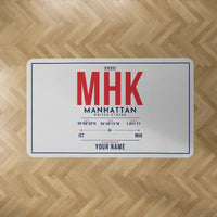 Thumbnail for Manhattan Regional Airport (MHK) Carpets - Carpet Rectangle - ID Tag + Name - Light Gray