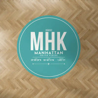 Thumbnail for Manhattan Regional Airport (MHK) Carpets - Carpet Round - ID Tag - Turquoise