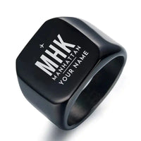 Thumbnail for Manhattan Regional Airport (MHK) Rings - Ring - Black + Name